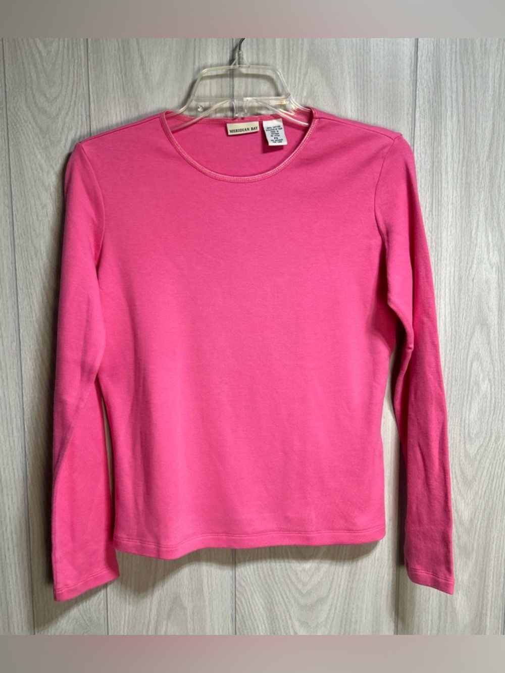 Pink Meridian Bay Women's Long Sleeve Crewneck Top Size PS